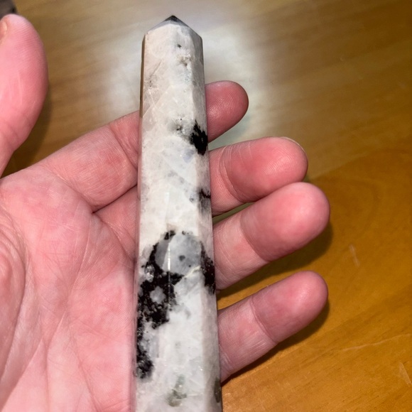 Moonstone with tourmaline heart and tower set.. - Picture 4 of 10